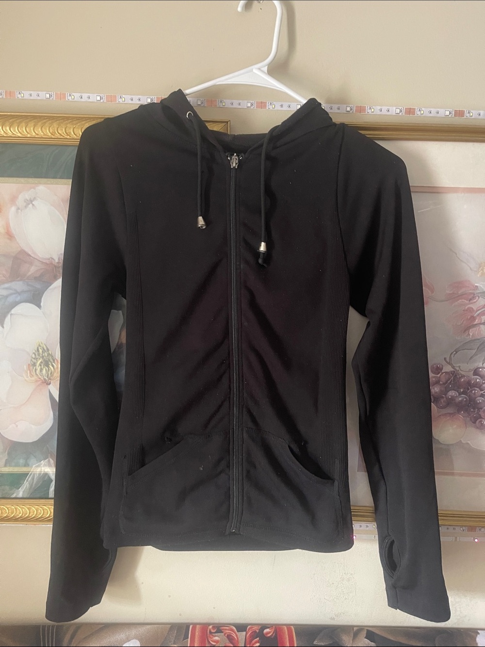 Women's Black Zip-Up Hooded Utility Jacket